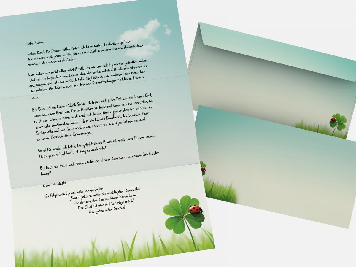 Motivpapier Kleeblatt Briefpapier mit Motiv